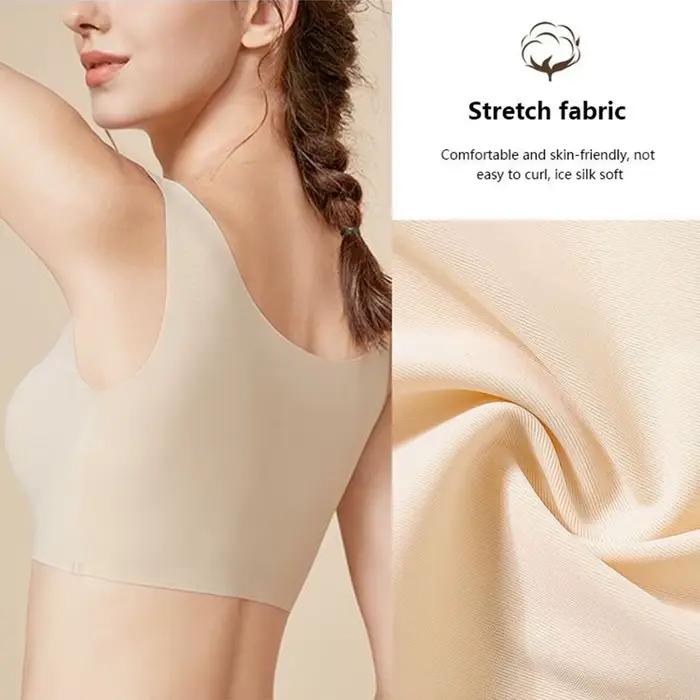 Soutien-gorge de nuit en soie glacée pour femme, lingerie sexy, débardeur sans couture, sous-vêtements pour femme, débardeurs de yoga et de sport, crop tops grande taille