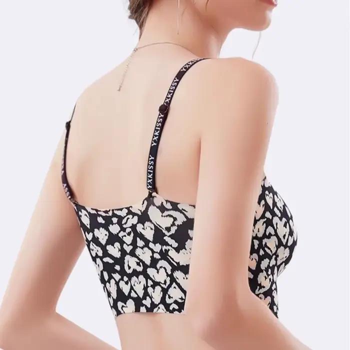 Soutien-gorge dos nu sans couture pour femme, belle section mince sans fil, porte-jarretelles sexy, soutien-gorge sport, nouveau, été, 2024