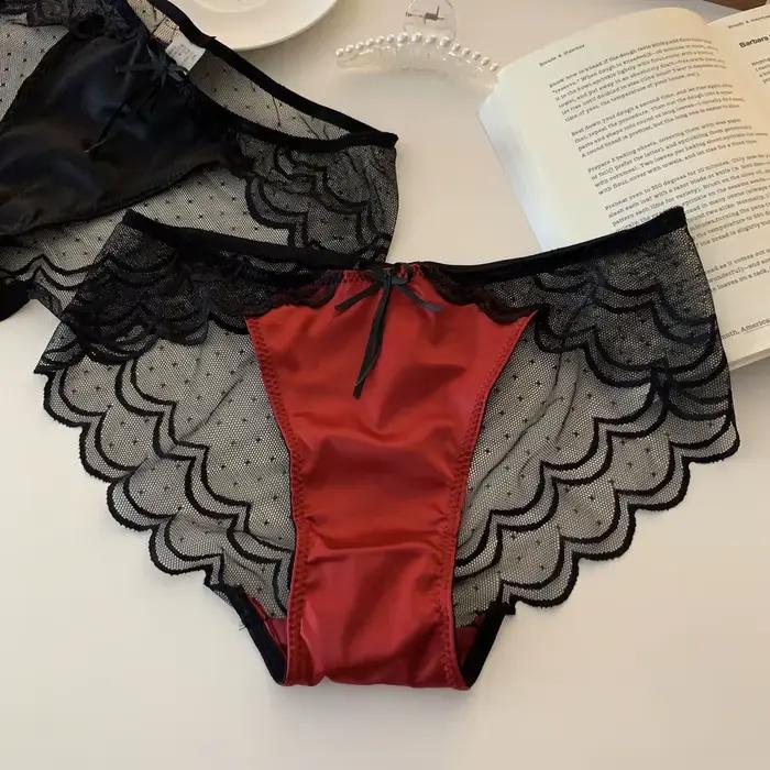 Sexy čipkované nohavičky pre ženy, nízky pás, slipy, zvodná bielizeň