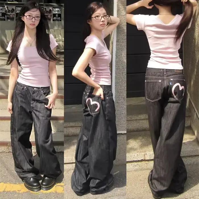 Džínsy Denim Y2K pre ženy