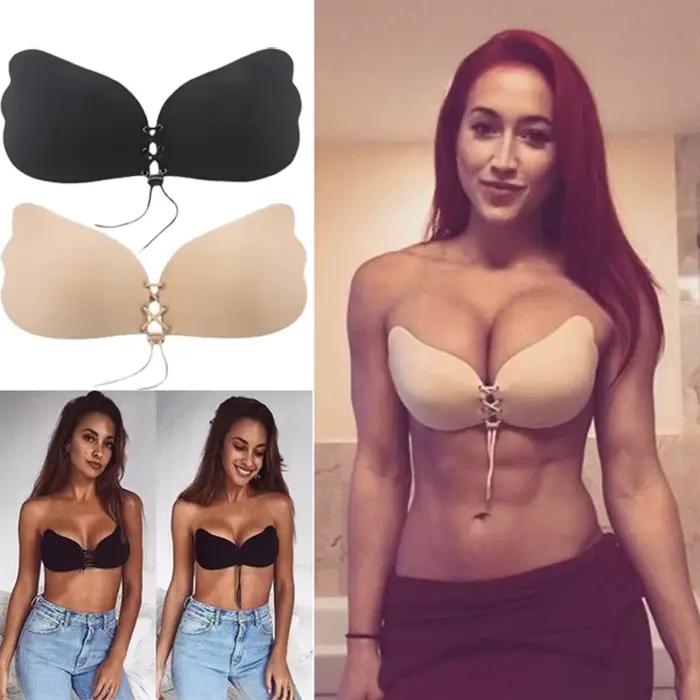 Soutien-gorge adhésif Invisible sans bretelles, Push-Up, Lingerie Sexy dos nu, sans couture, sous-vêtements Bralette en Silicone