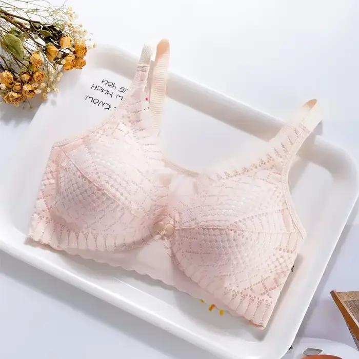 Soutien-gorge d'allaitement de maternité avec bouton avant, sous-vêtements froncés réglables, soutien-gorge d'allaitement confortable pour nourrir les femmes enceintes