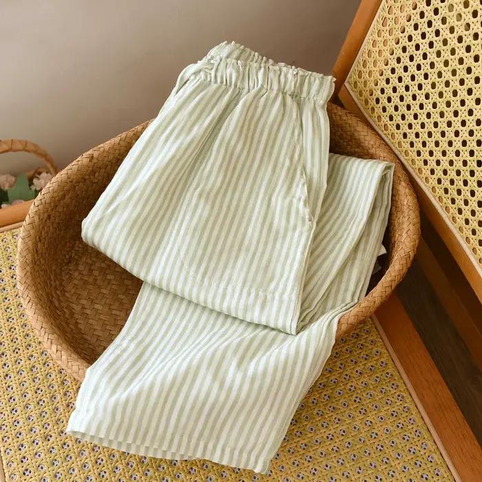 Pantalon de pyjama d'été 2026 coton pour femmes, bas de sommeil doux et respirant, confortable au quotidien, vêtements de maison décontractés, nouvelle collection 100%