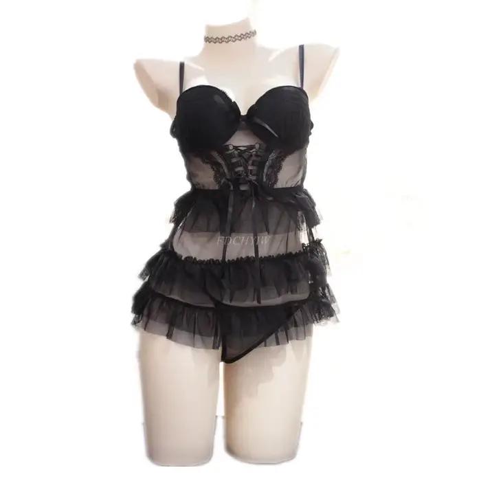 Lolita-Corset japonais Sexy en dentelle pour femme, Steampunk, ceinture, Corset à armatures, bustier, pour femme