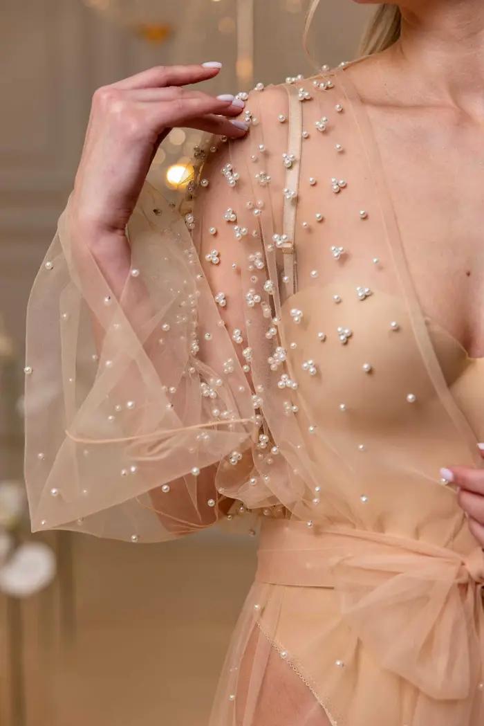 Magnifiques Robes de Nuit pour Femmes, Peignoirs, Robes de Mariée à Perles, Robes de Maternité pour la Photographie, Sur Mesure