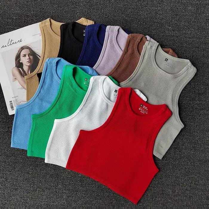Soutien-gorge de sport dos nageur pour femme, séchage rapide, respirant, sans manches, haut court, idéal pour la course, la gym et le yoga