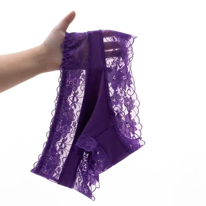 Culottes pour femmes TrowBridge en dentelle florale douce, sous-vêtements féminins tendance à motif léopard, lingerie ajourée, grande taille, PantyHot
