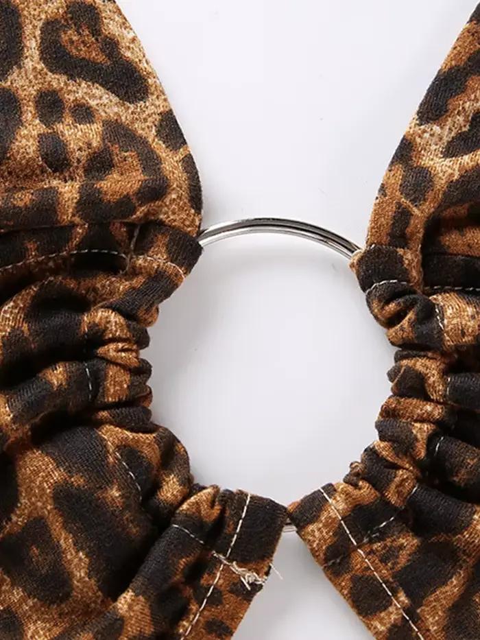 Dámsky krátky top s leopardím vzorom