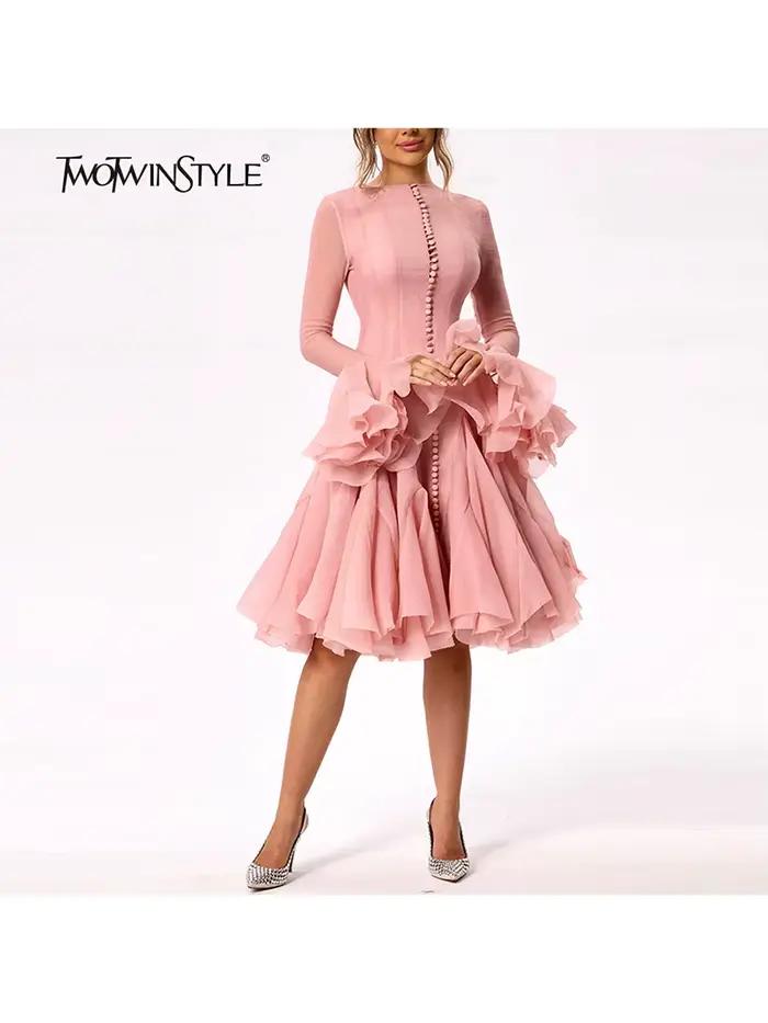 TWOTWINSTYLE – nepravidelne plisovaná šaty pre ženy