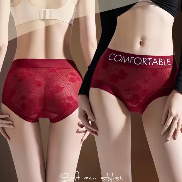 Culotte en dentelle sans couture pour femmes, Alphabet, mode, levage des hanches, légèrement resserrement du ventre, Simple, allongement, entrejambe en soie
