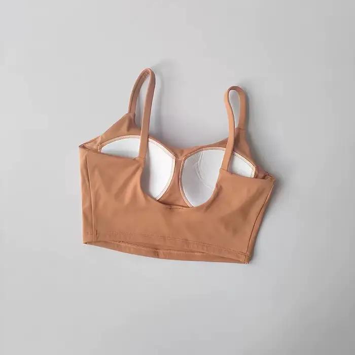 Dámska športová podprsenka Push Up Fitness s pevnými vankúšikmi Joga