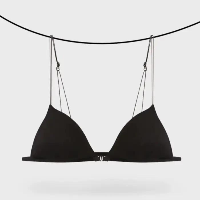 Soutiens-gorge triangulaires respirants pour femmes, soutien-gorge push-up à fines bretelles, style français, couleur unie, lingerie sans fil, pour la plage