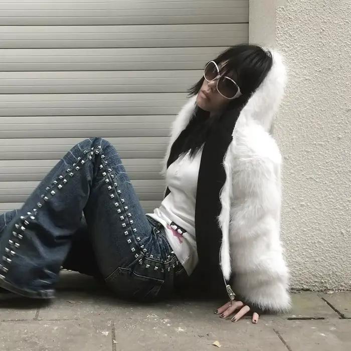 Karrcat Trashy Y2k Tričko s potlačou lebky Grunge estetický falošný dvojdielny top Vintage 2000s Streetwear štýl