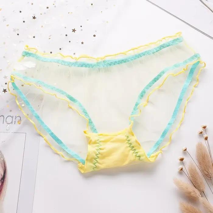 Ženský jemný boxer Sexy osobná transparentná viacfarebná nohavička pre ženy intímne slipy ženská bielizeň