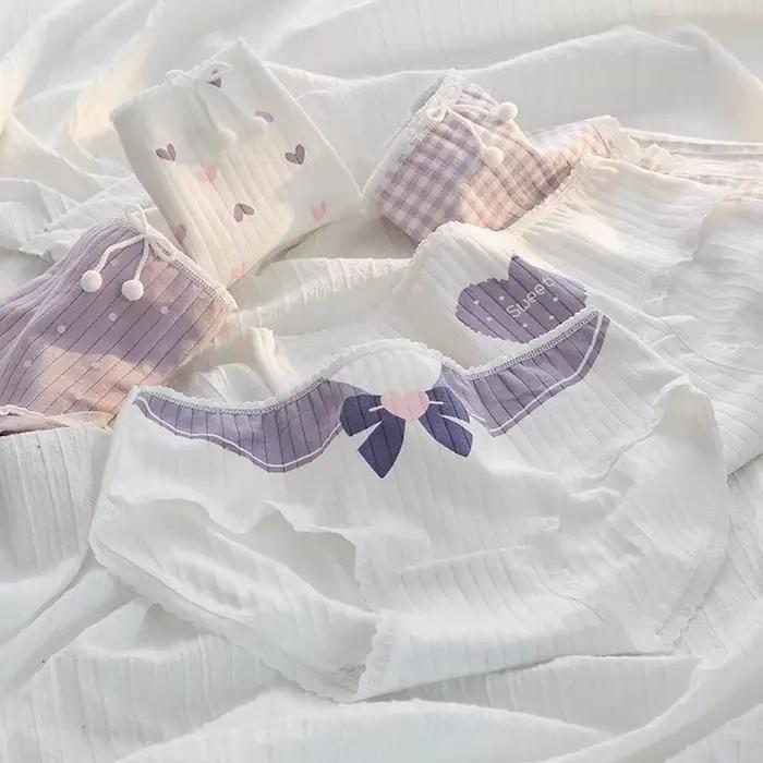 2025 coton culottes femme caleçon mode nœud respirant culotte taille moyenne belle fille Lingerie culotte Lenceria sous-vêtements