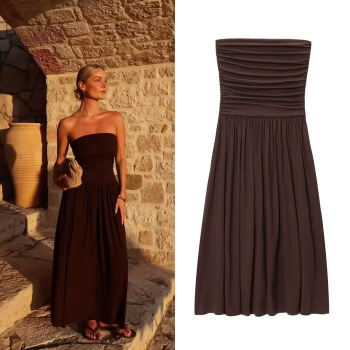 ETJ 2025 nové elegantné sexy šaty pre ženy s odhalenými ramenami