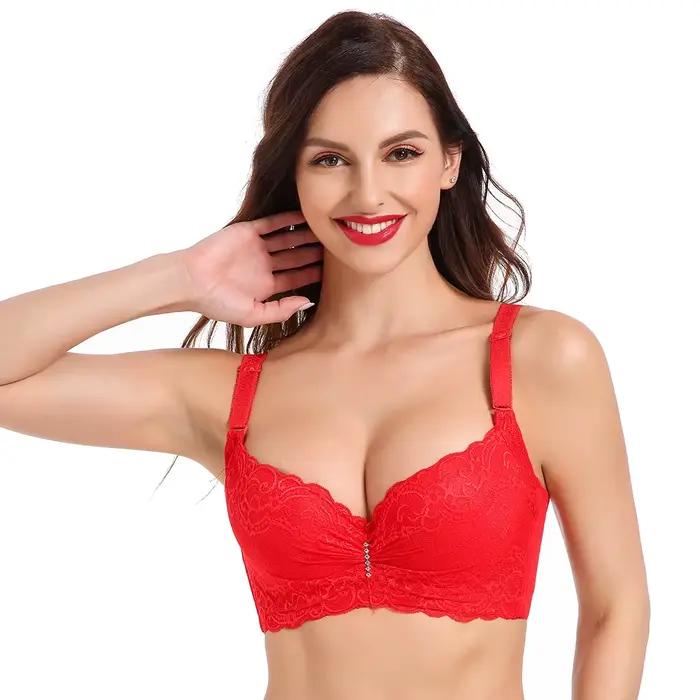 Podprsenka pre ženy väčšia veľkosť Super Push Up Bralette čipka intímna Lingerie Sexy spodná bielizeň s kosticami E teplá