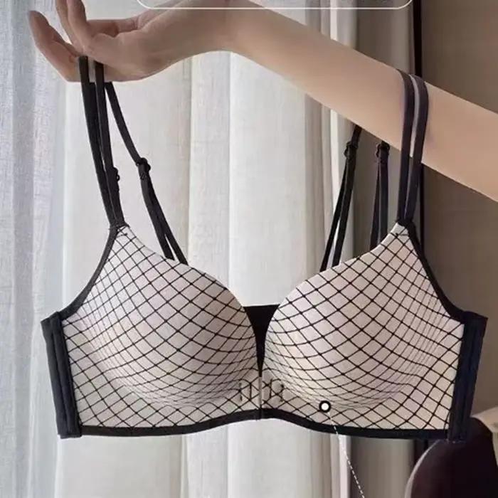 Sous-vêtements boutnés sur le devant pour femmes avec petits seins, haut supérieur fin, Collection de seins sans anneau en acier, soutien-gorge de Style gilet pour femmes