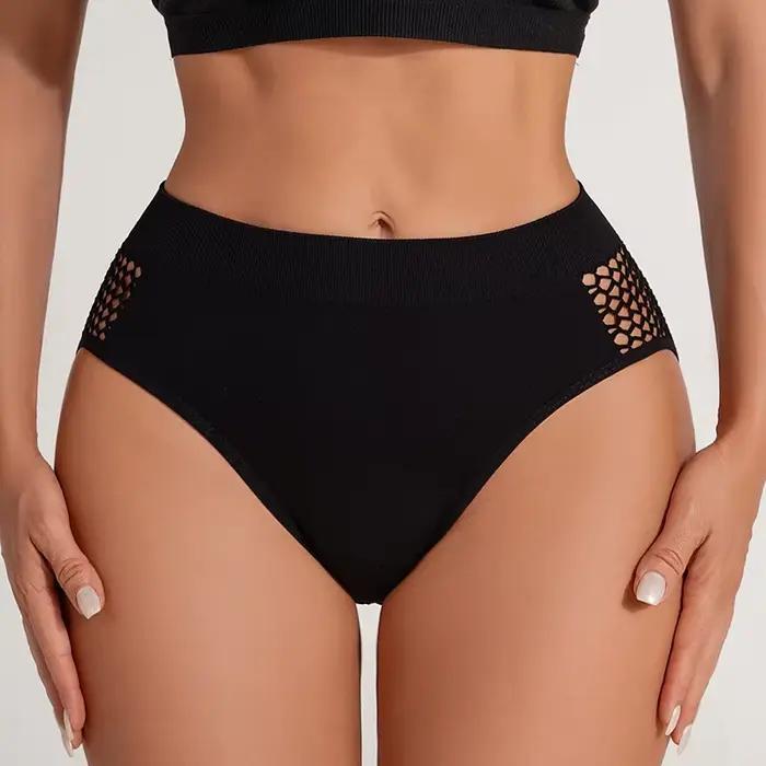 Dámske nohavičky s výrezom Sexy jednofarebné stredne veľké pohodlné spodné prádlo pre ženy Priedušné tangá