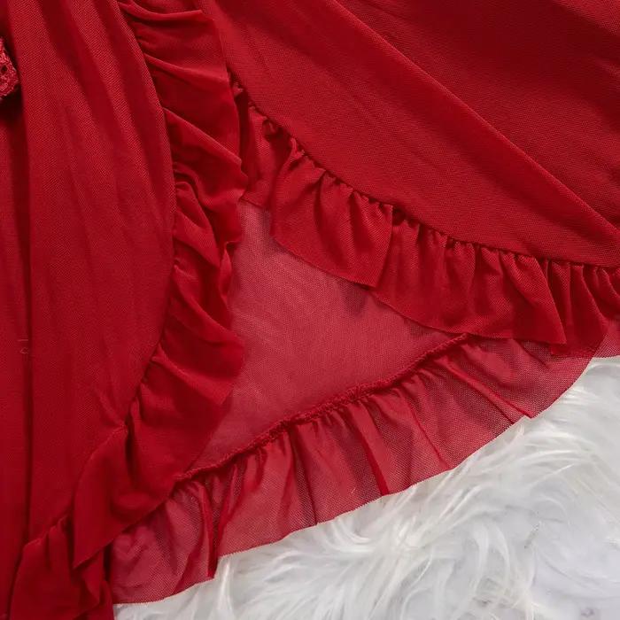 Červená priesvitná sexy bielizeň pre ženy