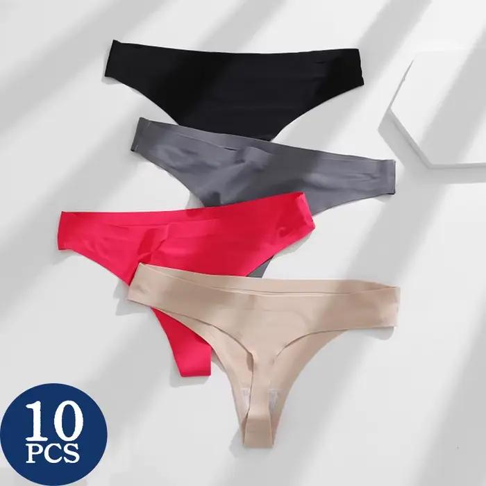 Culottes string pour femmes, sous-vêtements sexy, tanga, lingerie féminine, 3XL, 10 pièces/ensemble
