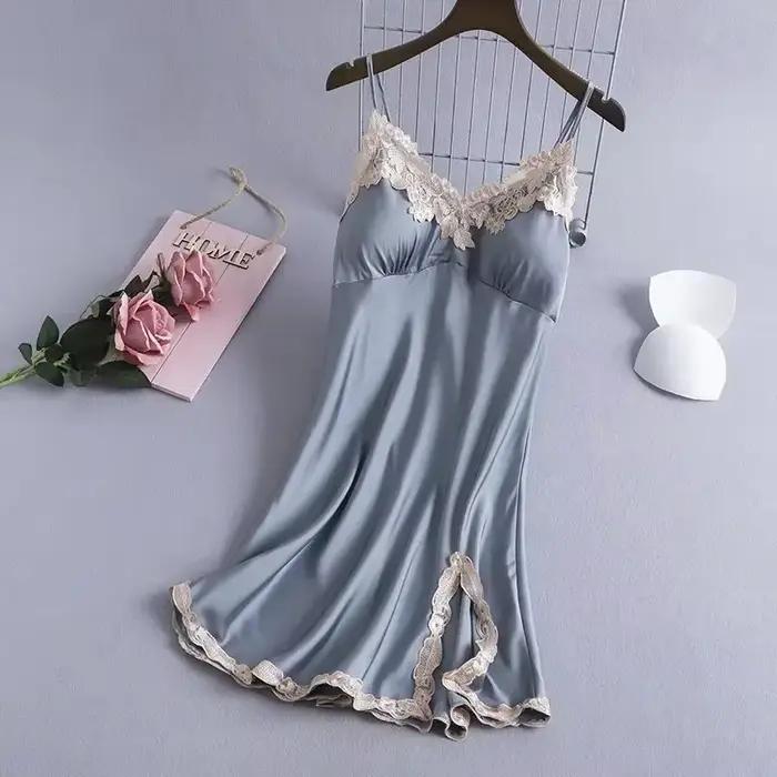 Sexy čipkované nočné oblečenie z ľadového hodvábu pre ženy