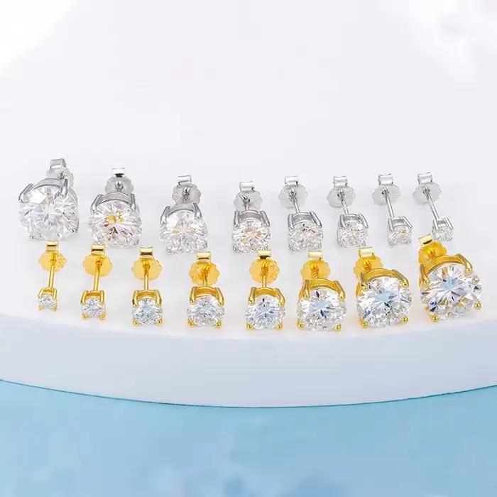 Diamantové náušnice Moissanite pre ženy