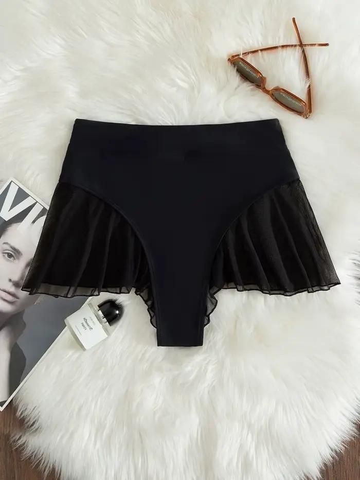 Mini culotte tanga brésilienne à volants pour femme, bikini string, culotte de bain astronomique, sous-vêtement sexy, baigneur féminin, nouveau, K4267