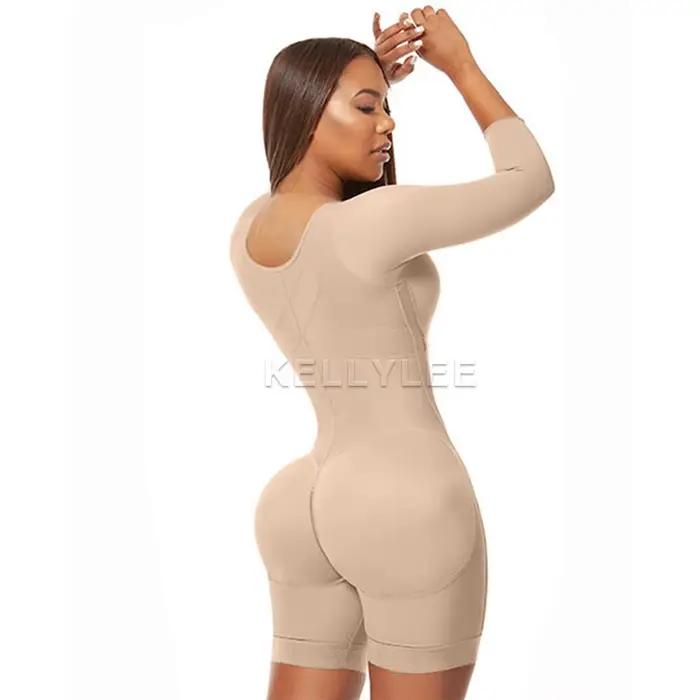 Celotelové modelovacie body s dlhými rukávmi na kompresiu po liposukcii a po pôrode pre ženy