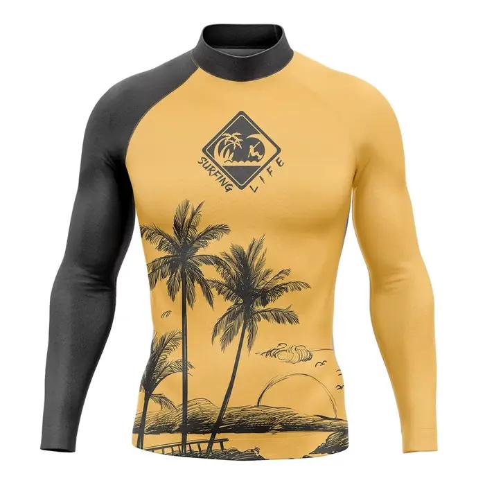 Pánsky rash guard na surfovanie s dlhými rukávmi Lycra Surf Traje De Baño Manga Larga plavky Upf 50 + Performance