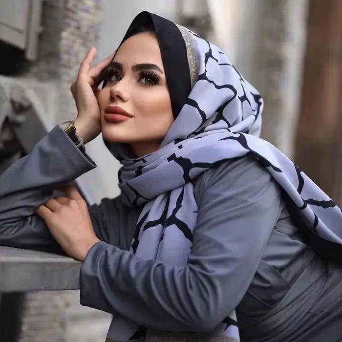 Luxusný hodvábny mušelínový instantný turban pre moslimky Hidžáb Abaya Hidžáby pre ženy