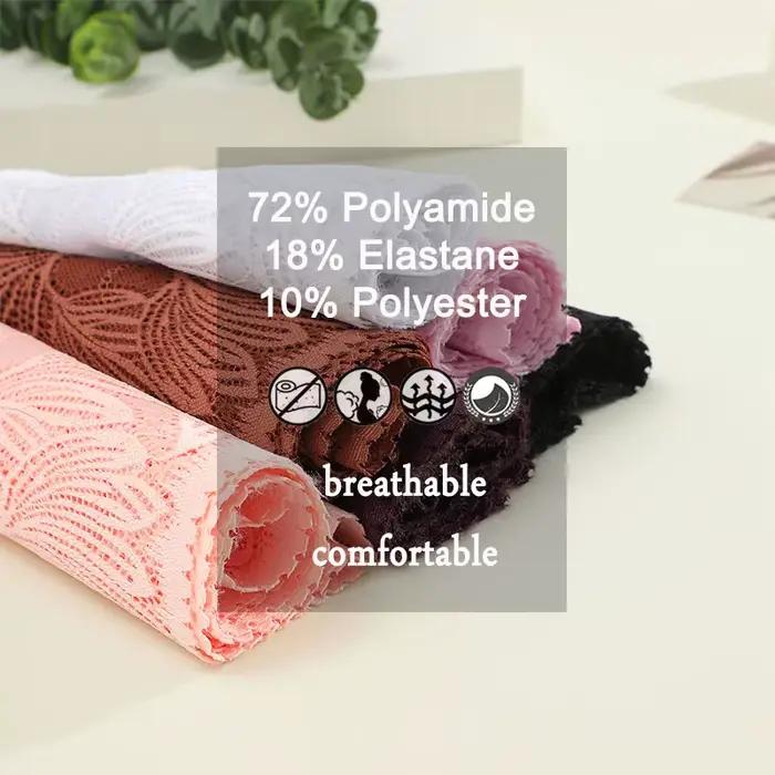 4 pièces/ensemble culottes en dentelle pour femmes Floral évider Style Cheekie sous-vêtements Sexy femme intimes Lingerie Finetoo conception culotte