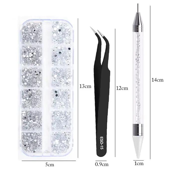 Nail art doplnky na nechty dekorácie kamienky viacveľkostné 3D kryštál