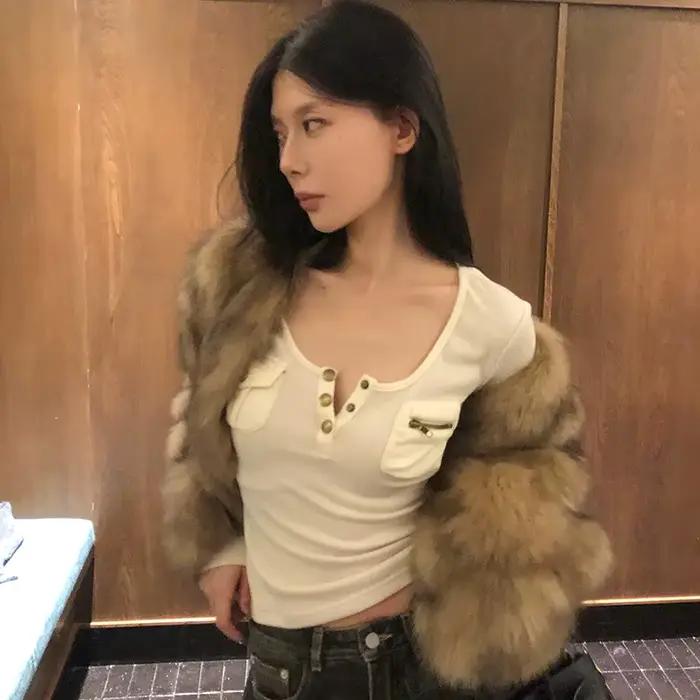 Tonngirls Harajuku Vintage tričko pre ženy s dlhým rukávom Y2k americký retro 90s kultúra streetwear topy