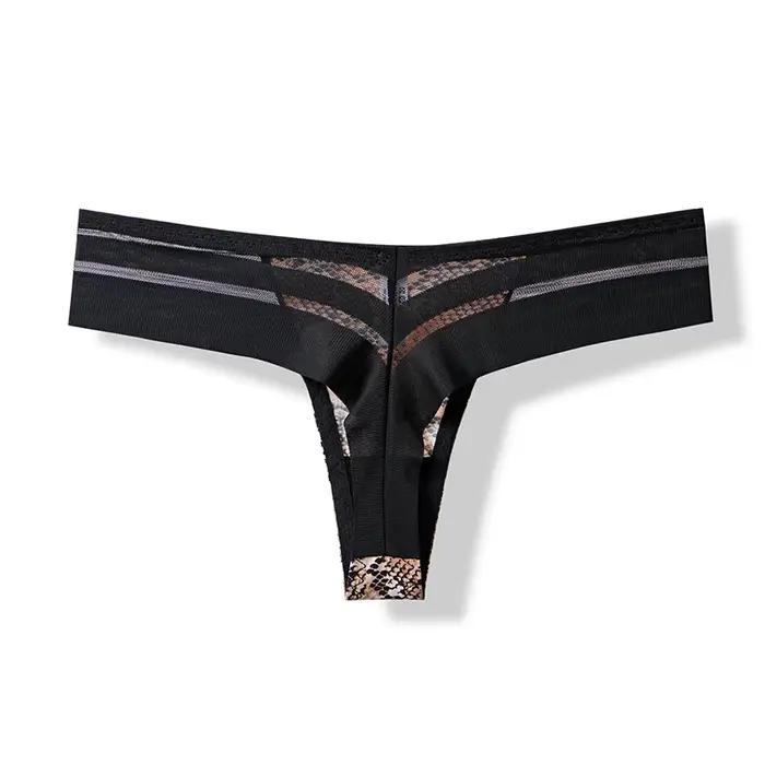 3 pièces culottes pour femmes sous-vêtements intimes tongs Lingerie Sexy sport femme Tanga pour femme glace soie culotte sans couture pour les femmes