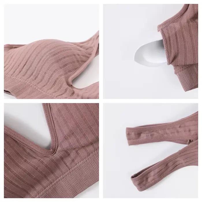 Soutien-gorge de sport sans couture pour femmes, décolleté en V profond, sans armatures, sous-vêtements pour femmes, dos nu, Lingerie Sexy, intimes doux