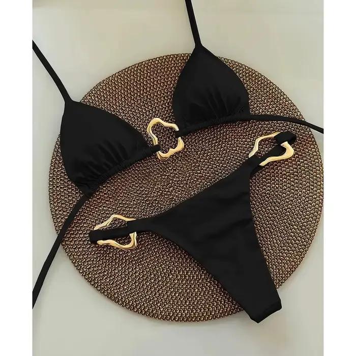 Nové sexy bikiny v jednofarebnom prevedení so šnurovaním a rozparkom