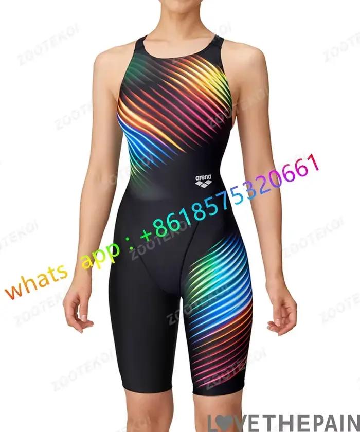 Maillot de bain une pièce pour femmes, Triathlon, entraînement professionnel, longueur aux genoux, confortable pour piscine