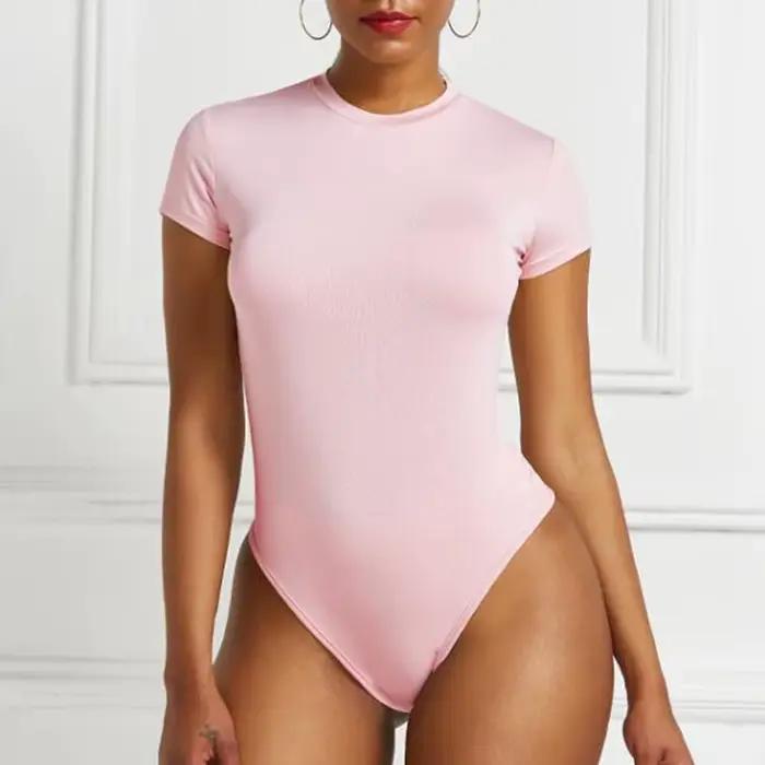 Dámske sexy letné priliehavé body v ležérnom štýle s krátkym rukávom
