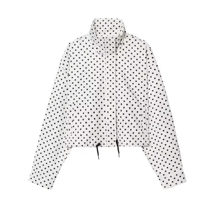 MUJER bodkovaná bomber bunda pre ženy oversized polosezónna