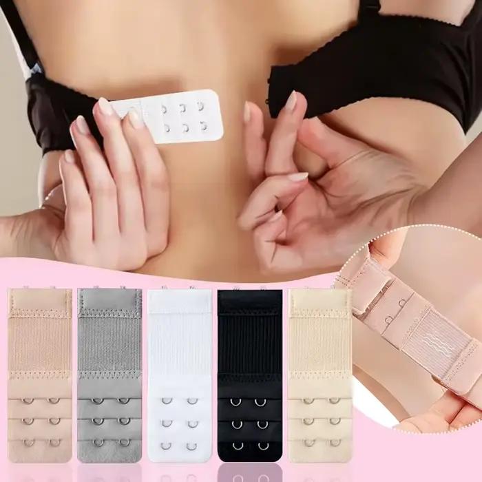 Lot de 5 rallonges de soutien-gorge ajustables à 2 rangées pour femmes, avec boucle de fixation, pour une longueur accrue