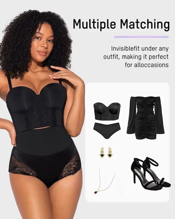 Soutien-gorge push-up sans bretelles pour femme, rembourré, avec armatures, bretelles réglables et convertibles, effet lissant latéral, soutien-gorge T-shirt