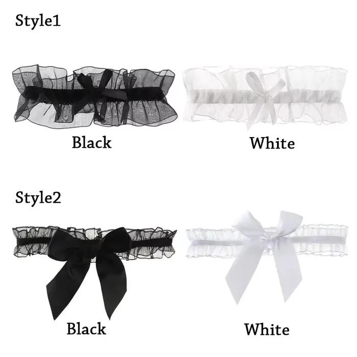 Porte-jarretelles en dentelle avec nœud papillon, Lingerie Sexy à la mode, pour mariage, mariée, accessoires de fête Cosplay, anneau de jambe élastique