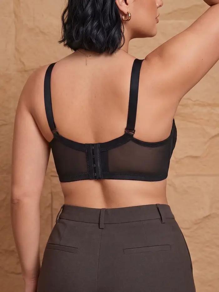 Soutien-gorge Grande Taille en Dentelle pour Femme, Sans Armature, Non Doublé, avec Soutien Latéral, Effet Liftant Anti-Affaissement, Bretelles Réglables, Respirant