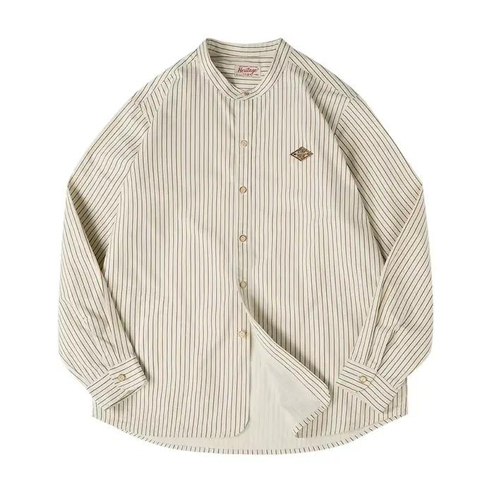 Maden Dámska pásikavá vintage košeľa voľného strihu s dlhými rukávmi