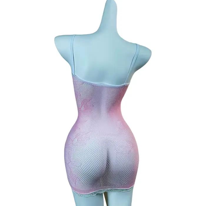 1 kus Sexy obtiahnuté priesvitné sieťované šaty pre ženy
