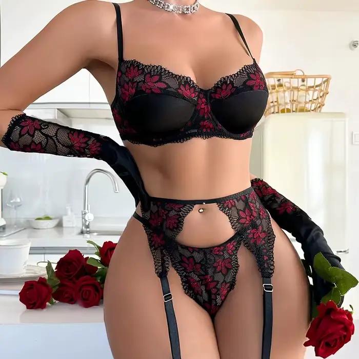 Tornova Dámska sexy spodná bielizeň Propagačný set podprsenky a nohavičiek Priehľadná