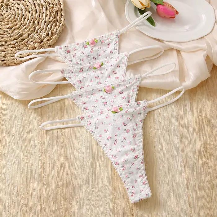 Dámske nohavičky priedušné kvety jemné Sexy Lingerie roztomilé ženské slipy módne pohodlné pruhované šortky špeciálna ponuka