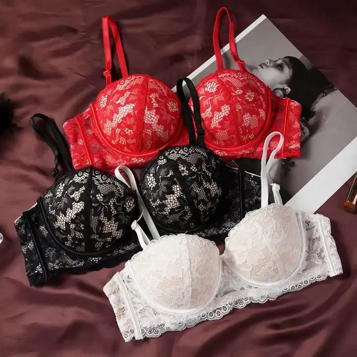 Sexy francúzska čipkovaná podprsenka pre ženy s malými prsiami