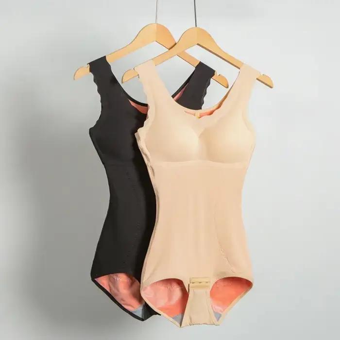 Body chaud pour femme, vêtement d'hiver épais, thermique, Compression abdominale, modelant le corps, avec soutiens-gorge
